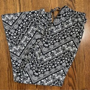 **4/$12**  LOVE TREE Wide Leg Black White Pull On Pant Size Medium